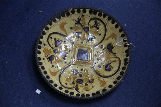 A Staffordshire slipware dish, c.1720-40, in the manner of Samuel Malkin (1668-1741) diameter 36cm (14.1in.)